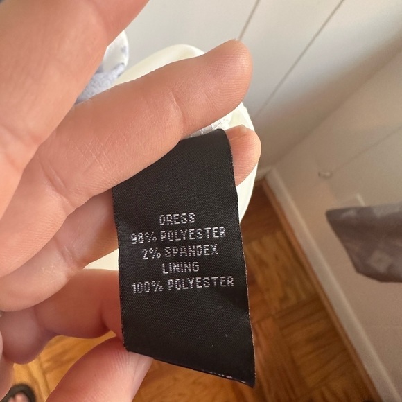 NWT A. Byer Hi Lo Off Shoulder Blue and White Floral Women’s Dress Size Large - Picture 14 of 16